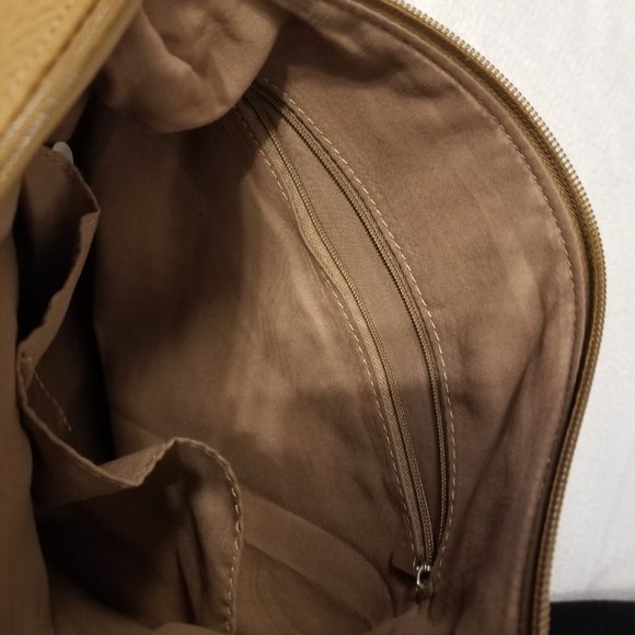 Tan Slouchy Hobo Crossbody Side Bag with Adjustable Straps - Picture 9 of 13